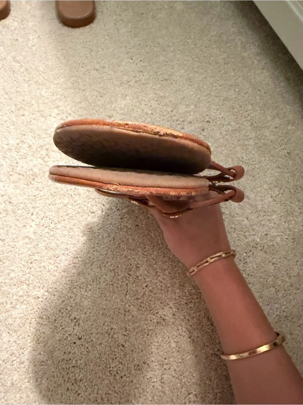 Tory Burch Leather Logo Thong Sandals in brown